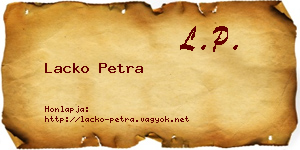 Lacko Petra névjegykártya